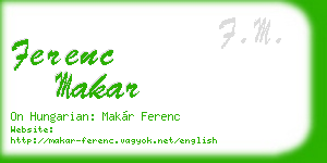 ferenc makar business card
